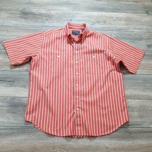 Roundtree Yorke Mens Large Short Sleeve Shirt Pinpoint Oxford Office Business